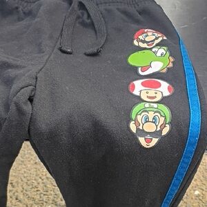 Nintendo Black Joggers with Blue Accent